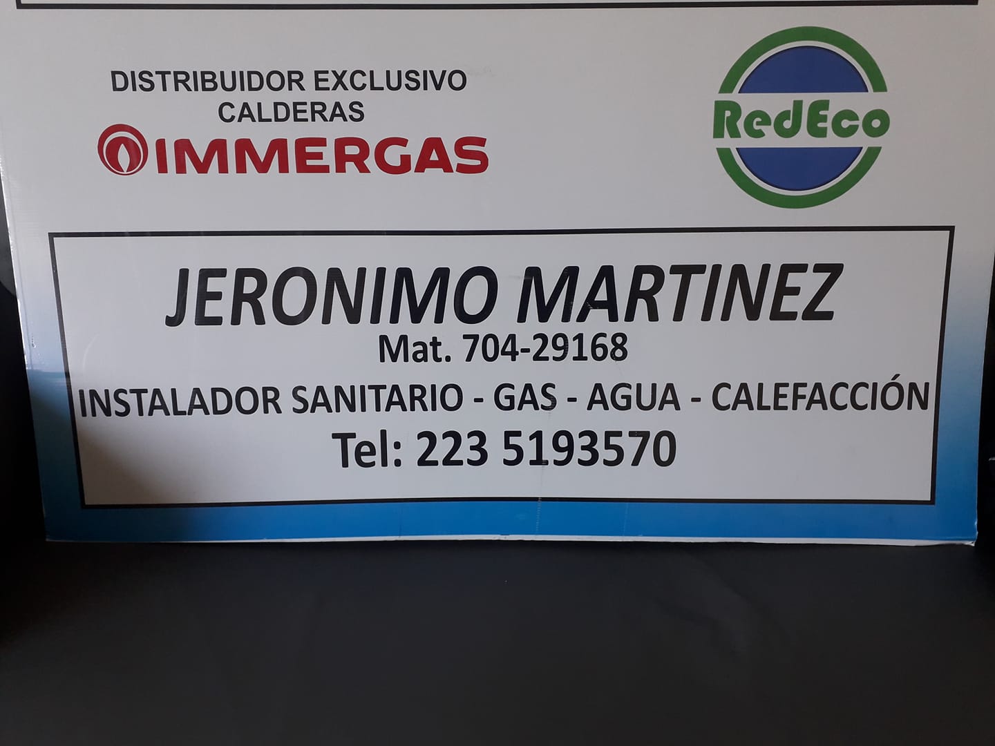 Gasista matriculado Jerónimo Martinez